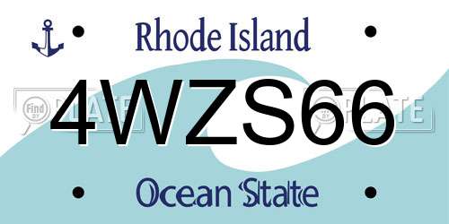4WZS66 Rhode Island License Plate
