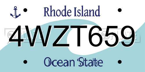 4WZT659 Rhode Island License Plate