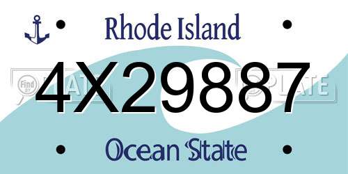 4X29887 Rhode Island License Plate