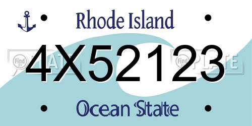 4X52123 Rhode Island License Plate