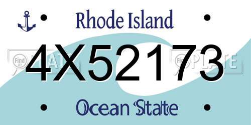 4X52173 Rhode Island License Plate