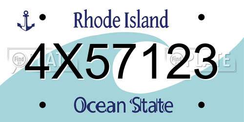 4X57123 Rhode Island License Plate