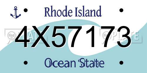 4X57173 Rhode Island License Plate