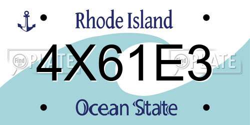 4X61E3 Rhode Island License Plate