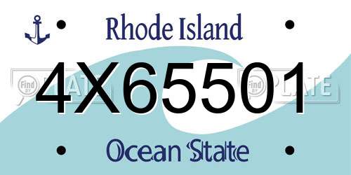 4X65501 Rhode Island License Plate