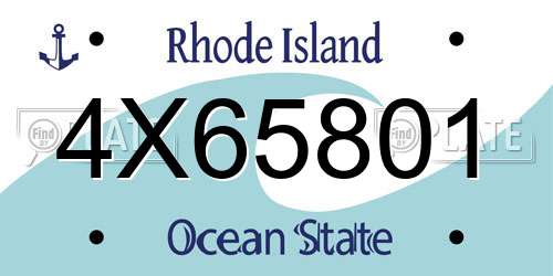 4X65801 Rhode Island License Plate