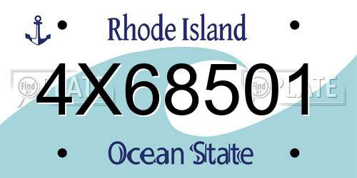 4X68501 Rhode Island License Plate