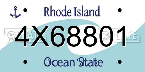 4X68801 Rhode Island License Plate