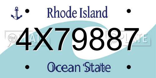 4X79887 Rhode Island License Plate