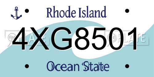 4XG8501 Rhode Island License Plate