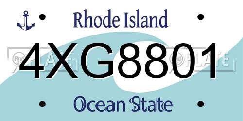 4XG8801 Rhode Island License Plate