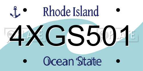 4XGS501 Rhode Island License Plate