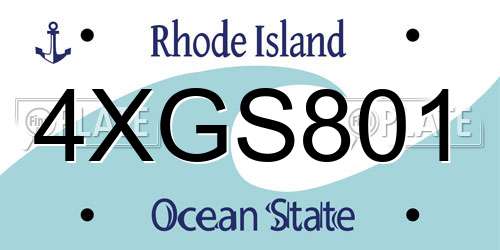 4XGS801 Rhode Island License Plate