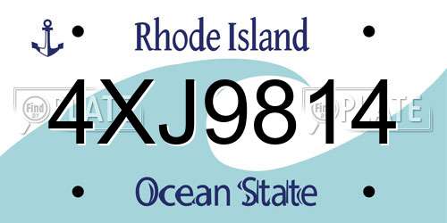 4XJ9814 Rhode Island License Plate