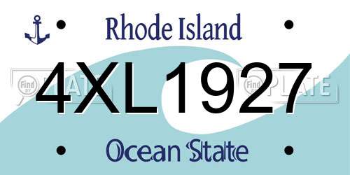 4XL1927 Rhode Island License Plate