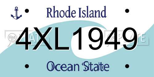 4XL1949 Rhode Island License Plate