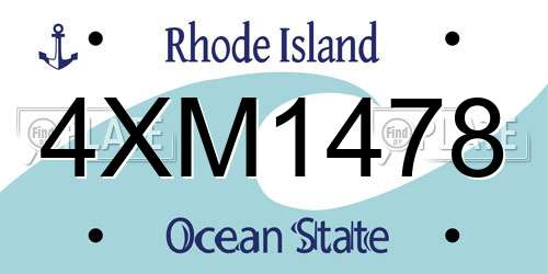 4XM1478 Rhode Island License Plate