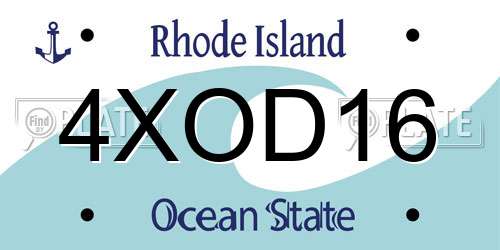 4XOD16 Rhode Island License Plate