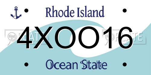 4XOO16 Rhode Island License Plate