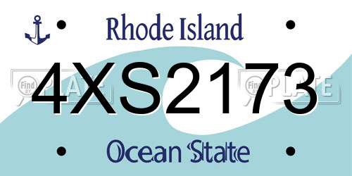 4XS2173 Rhode Island License Plate