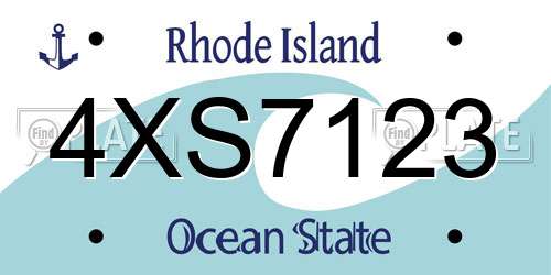 4XS7123 Rhode Island License Plate