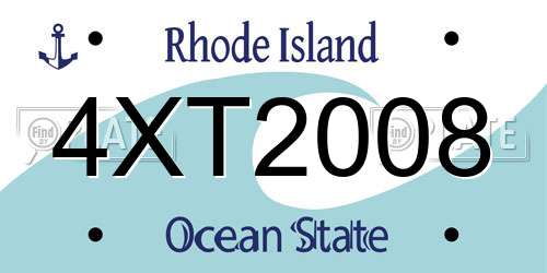 4XT2008 Rhode Island License Plate