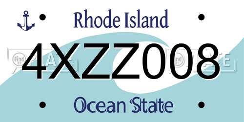 4XZZ008 Rhode Island License Plate