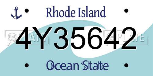 4Y35642 Rhode Island License Plate