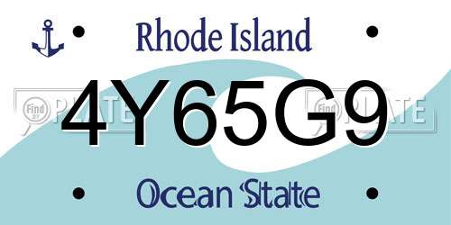 4Y65G9 Rhode Island License Plate