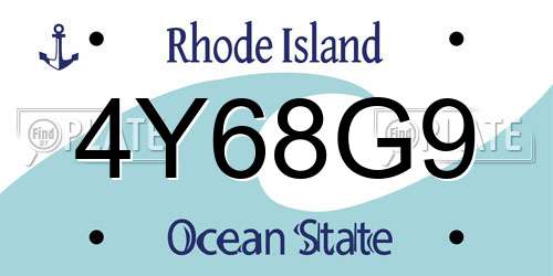 4Y68G9 Rhode Island License Plate