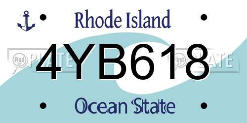 4YB618 Rhode Island License Plate
