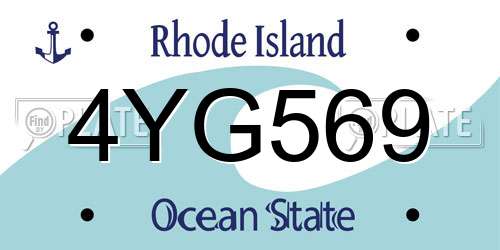 4YG569 Rhode Island License Plate