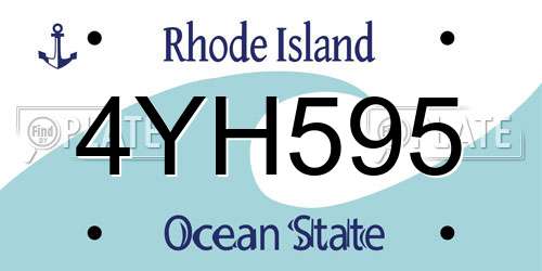 4YH595 Rhode Island License Plate