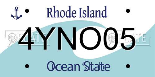 4YNO05 Rhode Island License Plate