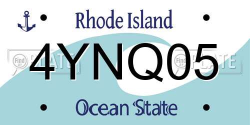 4YNQ05 Rhode Island License Plate