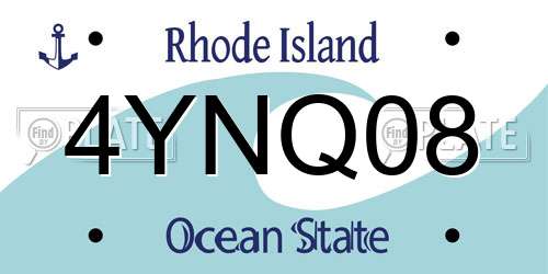 4YNQ08 Rhode Island License Plate