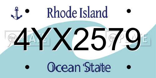 4YX2579 Rhode Island License Plate