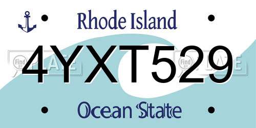 4YXT529 Rhode Island License Plate