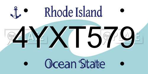 4YXT579 Rhode Island License Plate