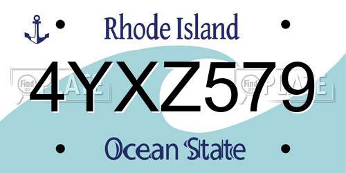 4YXZ579 Rhode Island License Plate