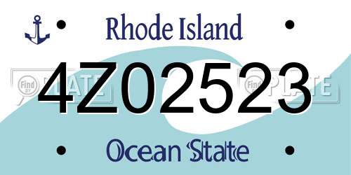 4Z02523 Rhode Island License Plate