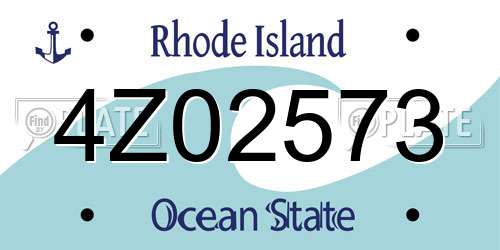 4Z02573 Rhode Island License Plate