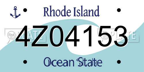 4Z04153 Rhode Island License Plate