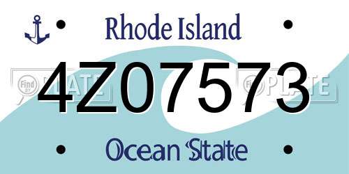 4Z07573 Rhode Island License Plate