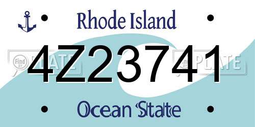 4Z23741 Rhode Island License Plate