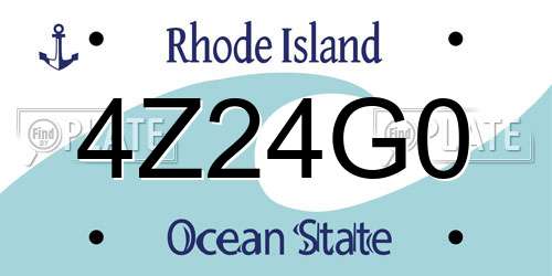 4Z24G0 Rhode Island License Plate