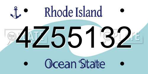 4Z55132 Rhode Island License Plate