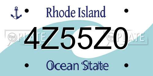 4Z55Z0 Rhode Island License Plate