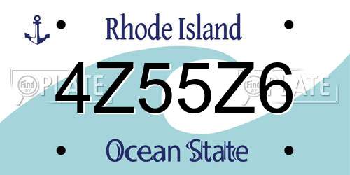 4Z55Z6 Rhode Island License Plate