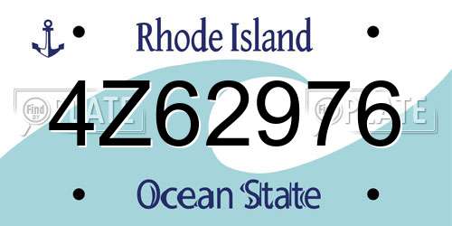 4Z62976 Rhode Island License Plate